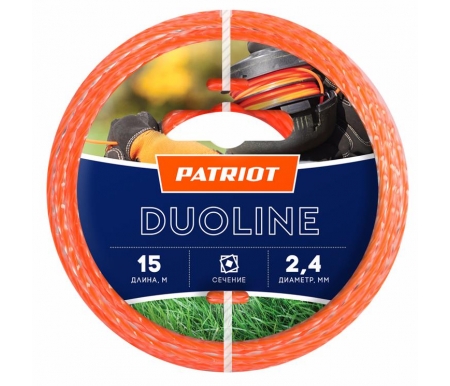 Леска для триммеров Patriot Duoline D 2,4 мм L 15 м