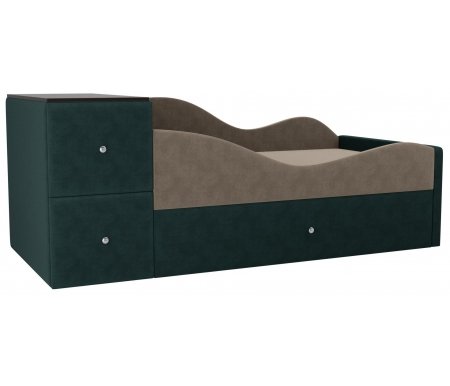 

Подростковая кровать Mebelico, Дельта правая 61х120 бежевый / бирюза