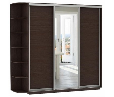 

Шкаф-купе Bravomebel, Чёрное дерево, D3-06 220 х 60 черное дерево