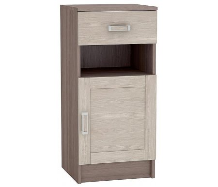 

Тумба Bravomebel, Ясень шимо темный / cappuccino veralinga, Лофт ТБ-120 с ящиком ясень шимо темный / cappuccino veralinga