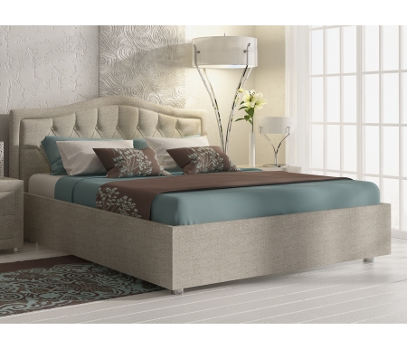 Двуспальная кровать Sonum Ancona 160х190 см бежевая-2 велюр
