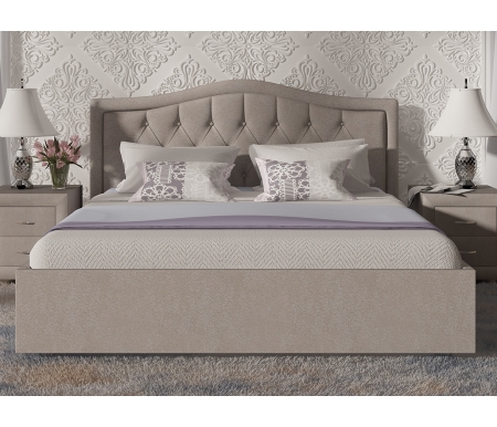 Двуспальная кровать Sonum Ancona 180х200 см бежевая велюр