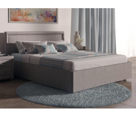 Двуспальная кровать Sonum Bergamo 200х200 см серая велюр