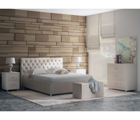 Двуспальная кровать Sonum Florence 180х200 см бежевая эко-кожа
