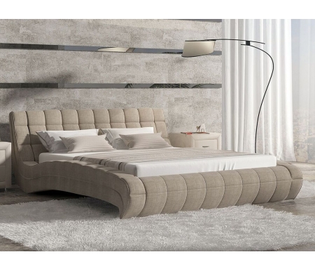 Двуспальная кровать Sonum Milano 160х200 см бежевая велюр