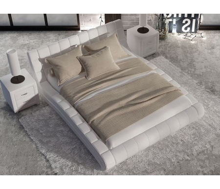 Двуспальная кровать Sonum Milano 180х200 см белая эко-кожа