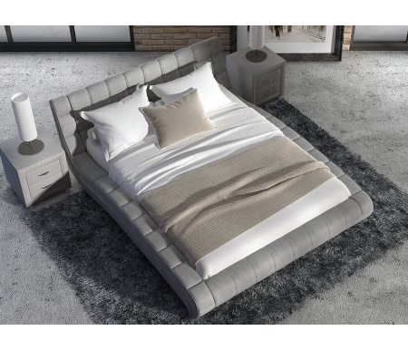 Двуспальная кровать Sonum Milano 180х200 см серая велюр