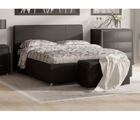 Двуспальная кровать Sonum Prato 180х200 см черная велюр