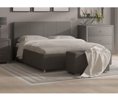 Двуспальная кровать Sonum Prato 200х190 см серая велюр