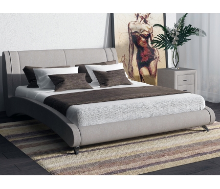 Двуспальная кровать Sonum Rimini 160х200 см серая велюр