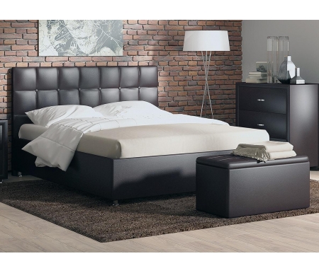 Двуспальная кровать Sonum Tivoli 160х200 см коричневая эко-кожа
