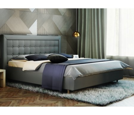 

Двуспальная кровать Galaxy, Marvel grey, Афродита-8-2 160 х 200 см с ПМ эко кожа marvel grey