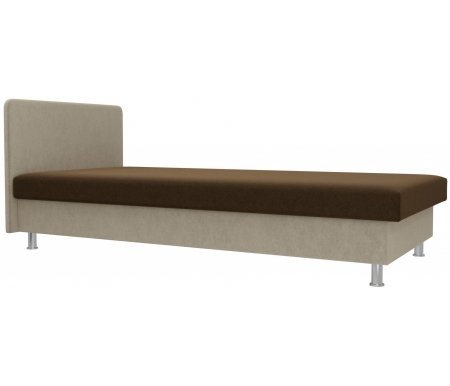 

Односпальная кровать Mebelico, Мальта 80 х 200 см микровельвет коричневый / бежевый