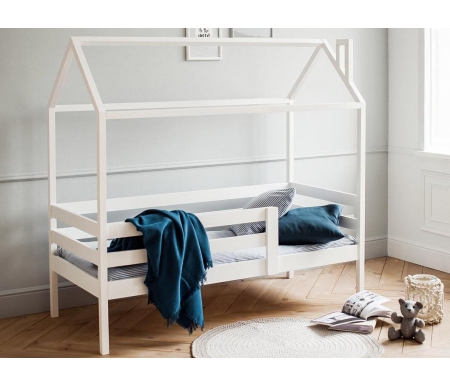 

Односпальная кровать RooRoom, RooRoom КД-33 с одним ограничителем белая / Кровать-домик с 1 ограничителем кд-33 RooRoom белый