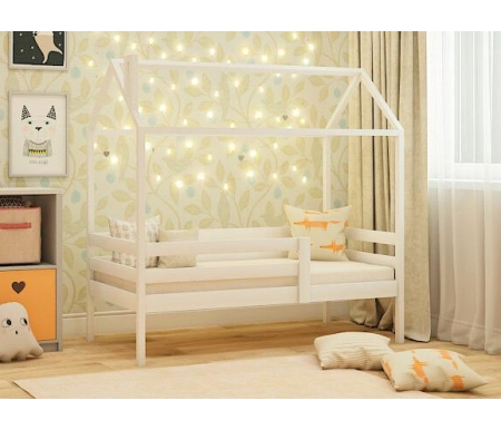 

Односпальная кровать RooRoom, RooRoom КД-3 с одним ограничителем белая / Кровать-домик с 1 ограничителем кд-3 RooRoom белый