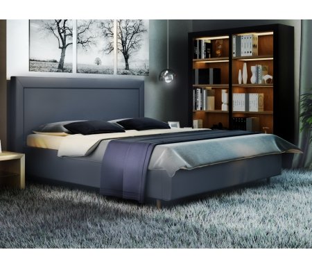 

Полутораспальная кровать Galaxy, Афродита-8-3 140 х 200 см с ПМ велюр shaggy grafit