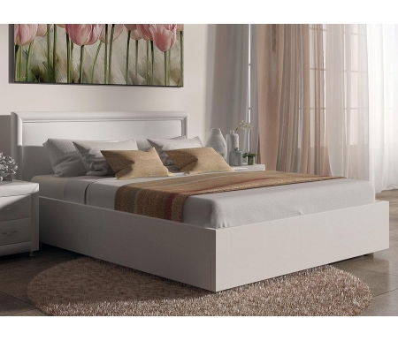 Полутороспальная кровать Sonum Bergamo 120х190 см белая эко-кожа