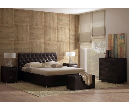 Полутороспальная кровать Sonum Florence 120х190 см коричневая эко-кожа