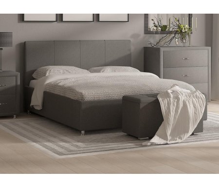 Полутороспальная кровать Sonum Prato 140х190 см серая велюр