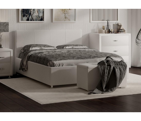 Полутороспальная кровать Sonum Prato 140х200 см белая велюр