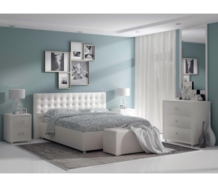 Полутороспальная кровать Sonum Siena 120х190 см белая велюр
