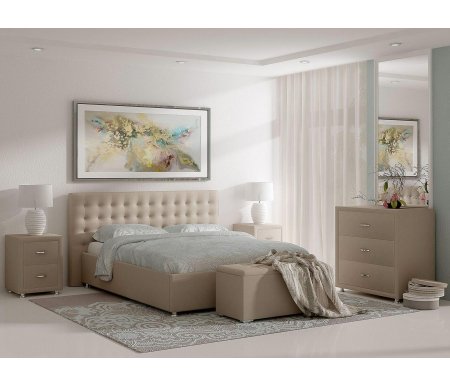 Полутороспальная кровать Sonum Siena 120х190 см кремовая велюр