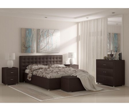 Полутороспальная кровать Sonum Siena 140х200 см коричневая велюр