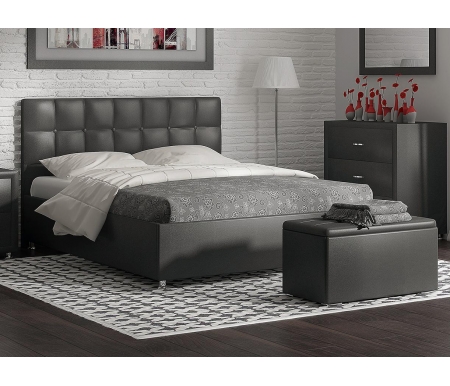 Полутороспальная кровать Sonum Tivoli 120х190 см черная эко-кожа