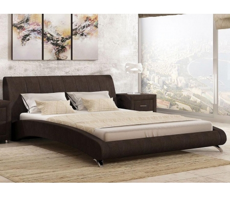 Полутороспальная кровать Sonum Verona 120х190 см коричневая велюр