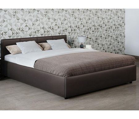 

Кровать двуспальная Moon, Прима 1200 160 х 200 см с ПМ экокожа коричневая К001582