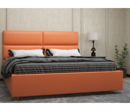 

Двуспальная кровать Galaxy, Афродита-4 160 х 200 см с ПМ эко кожа mango