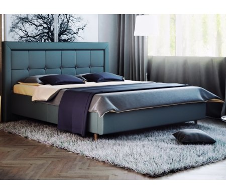 

Двуспальная кровать Galaxy, Афродита-8-1 160 х 200 см с ПМ велюр lecco mint