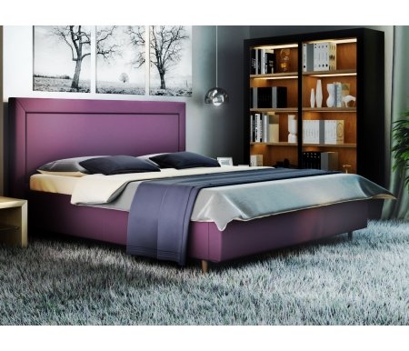 

Двуспальная кровать Galaxy, Афродита-8-3 180 х 200 см с ПМ велюр lecco plum