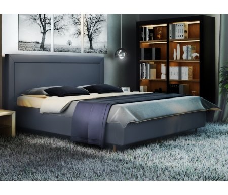 

Двуспальная кровать Galaxy, Афродита-8-3 180 х 200 см с ПМ велюр shaggy grafit