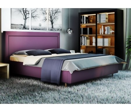 

Полутораспальная кровать Galaxy, Афродита-8-3 140 х 200 см с ПМ велюр lecco plum