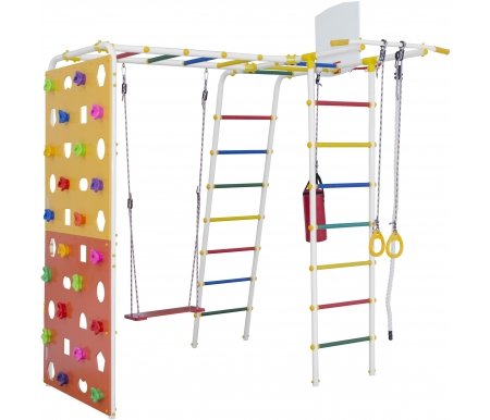 

Детский спортивный комплекс Kms-sport, ДСК Формула здоровья Street 2 Smile белый радуга