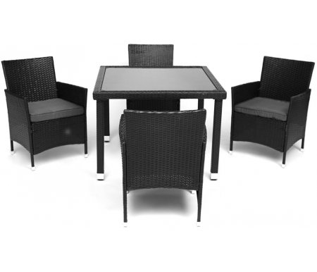 

Обеденный комплект из ротанга Тетчер, Черный / ткань db-16 / серый, mod. 210036 черный / DB-16 серый