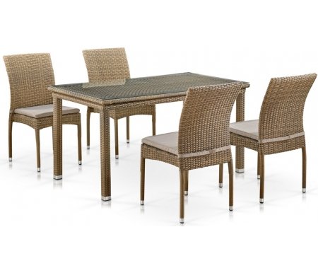 

Обеденный комплект Афина, Light brown, из ротанга T256B/Y380B-W65 light brown