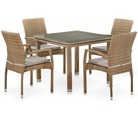 

Обеденный комплект Афина, Light brown, из ротанга T257B/Y379B-W65 light brown