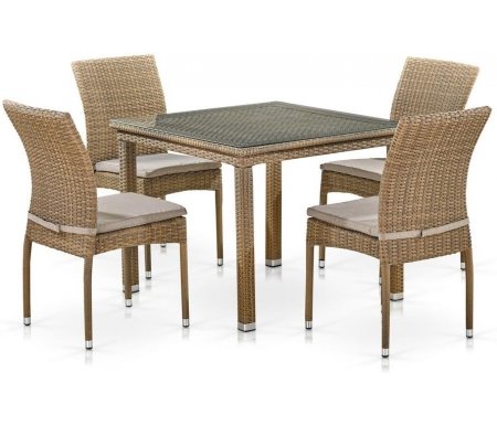 

Обеденный комплект Афина, Light brown, из ротанга T257B/Y380B-W65 light brown