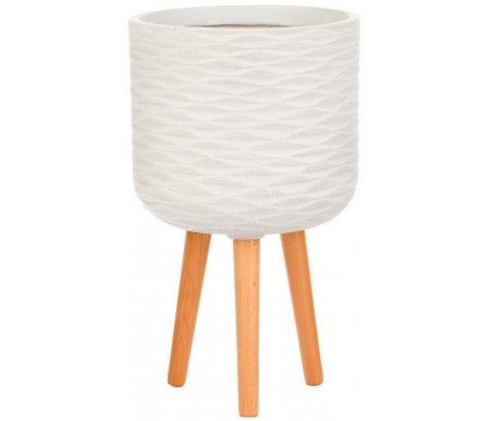 

Кашпо Idealist, Слоновая кость, Паттерн Круглое с Подставкой D30 H49 WWAVE30-AW слоновая кость