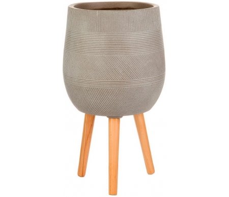 

Кашпо Idealist, Серо - коричневый, Страйп Овальное с Подставкой D31.5 H43 WSTRIPR31-T серо-коричневый