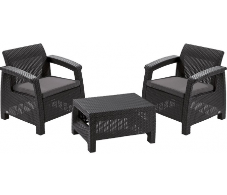 

Кофейный комплект Keter, Графит, из ротанга Corfu weekend графит