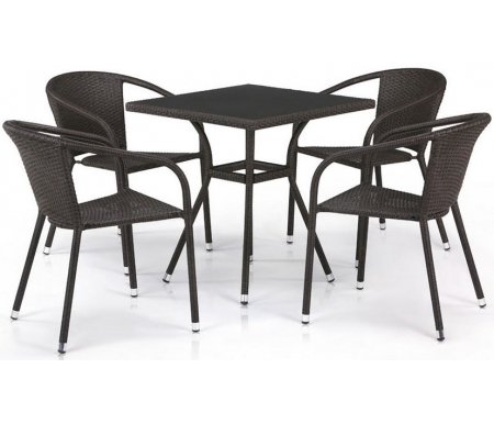 

Обеденный комплект Афина, Brown, из ротанга 4+1 T282BNS/Y137C-W53 Brown 4Pcs