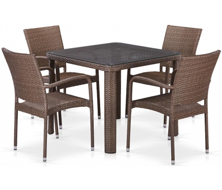 

Обеденный комплект Афина, Brown, T341B/Y376-W773-90x90 Brown