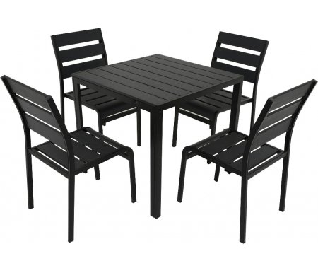 

Обеденный комплект из металла Vinotti, Black, стул DS-03-02 и стол DS-03-01