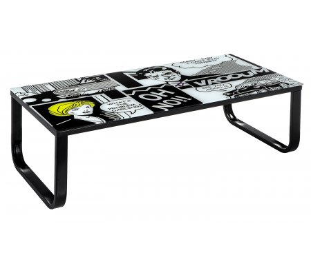 

Журнальный столик Woodville, Glass top / black legs, Urban черный