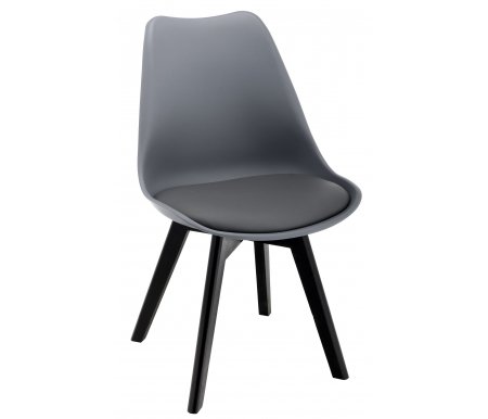

Пластиковый стул Woodville, Gray / black leg, Bonus черный / серый