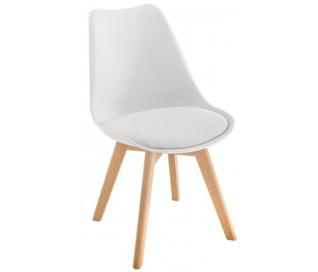 

Пластиковый стул Woodville, White / wooden leg, Bonus дерево / белый