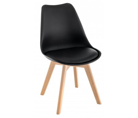 

Пластиковый стул Woodville, Black / wooden leg, Bonus дерево / черный